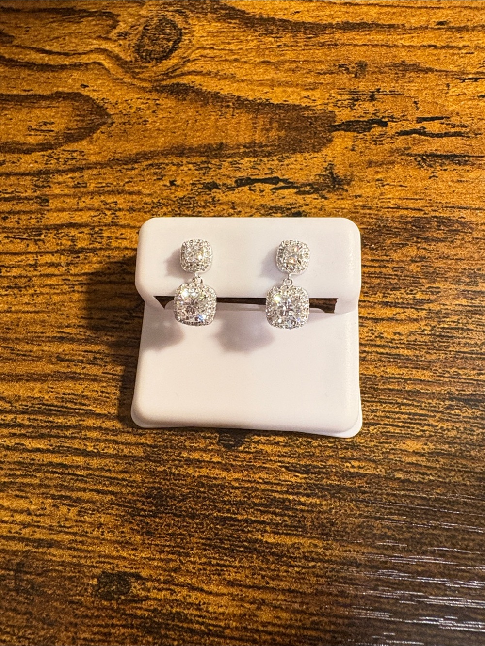 Sterling Silver Moissanite Double Drop Earrings~  1.94  TW NWT